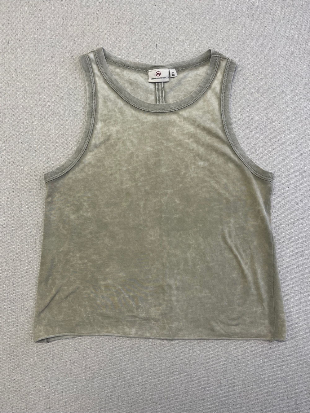AG Adriano Goldschmied Tank Top XS Green Acid Wash Sleeveless Casual